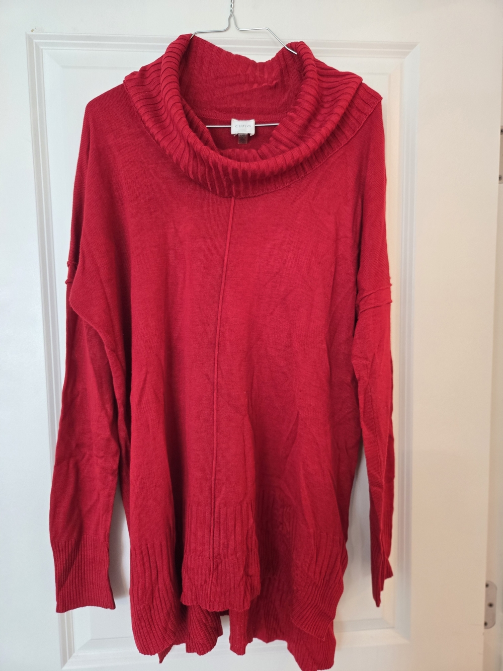 Cupio Red Cowl Neck Long Sleeve Sweater